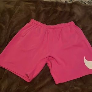 Nike pink sweat shorts LARGE